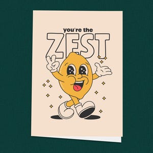 ¡Eres la bomba! Tarjeta de agradecimiento con un limón de dibujos animados, tarjeta de felicitación moderna, linda fruta de dibujos animados, tarjetas de felicitación bonitas, tarjetas de agradecimiento