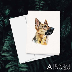 Cartão do pastor alemão de <br> Entrega Rápida? Cartão Cockapoo, arte de pastor, cartão de felicitações para cães, amantes de cães, cartão em aquarela