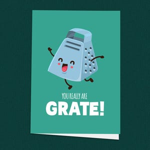 ¡Eres realmente genial! Tarjeta de agradecimiento, tarjeta de felicitación moderna, rallador de queso, tarjetas divertidas