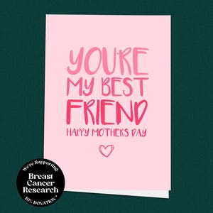 Tarjeta del Día de la Madre "Eres mi mejor amiga", linda tarjeta para mamá, regalo sentimental para el Día de la Madre, tarjeta para mamá