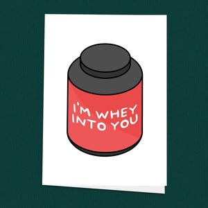 Divertente biglietto di anniversario per amanti della palestra, biglietto di San Valentino dedicato al fitness, biglietto di proteine del siero del latte per lui o per lei