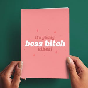 Funny New Job Card, Promotion Card, Boss Bitch Card, Congratulations Card, Gift for Her, Leaving Gift, Handmade Greeting Card imagem 1