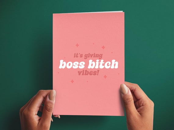 Funny New Job Card, Promotion Card, Boss Bitch Card, Congratulations Card, Gift for Her, Leaving Gift, Handmade Greeting Card