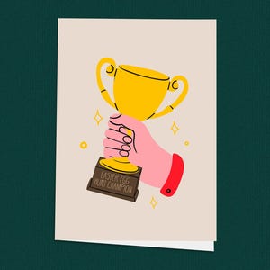 Cartão de campeão da caça aos ovos de Páscoa, cartão engraçado de Páscoa, cartão de troféu de Páscoa, presente de Páscoa vencedor