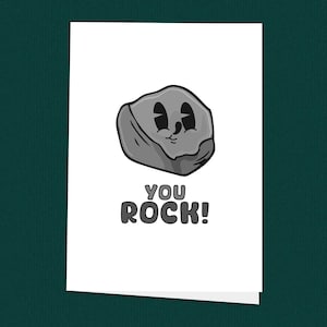Du Rock! Dankeskarte, Moderne Grußkarte, niedlicher Cartoon Rock, süße Grußkarten, Karten zum Danke sagen, süße Dankeskarte