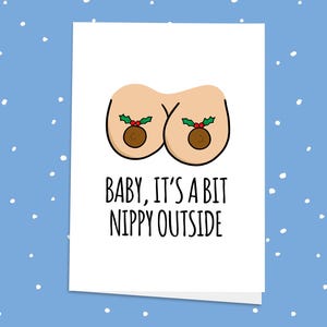 Nippy! Unhöfliche Weihnachtskarte, Weihnachtskarte für Erwachsene, lustige Weihnachten, Weihnachten, Weihnachtskarte, Festliche Karte, Weihnachtspudding