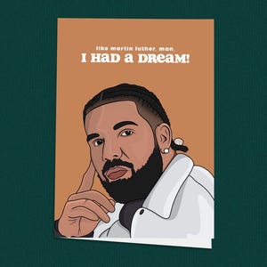Dream Big Music Lover Glückwunschkarte, motivierende und lustige neue Job Glückwunschkarte, Fans von Drake Card