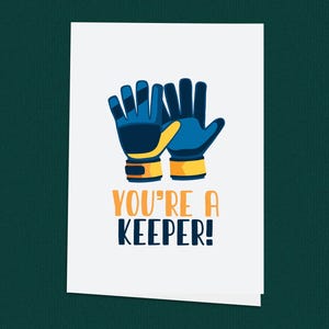 Tarjeta divertida de aniversario de fútbol, tarjeta de "Eres un portero", lindo regalo de fútbol para tu pareja, tarjeta de fútbol para ella