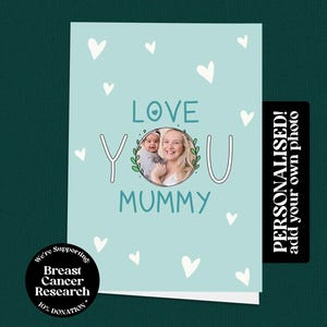 Tarjeta de amor personalizable "Te amo, mamá", agrega tu propia foto, tarjeta para el Día de la Madre, lindo regalo para mamá