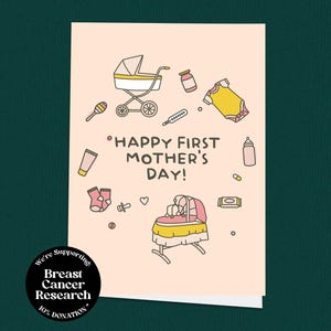 Bonne première carte de fête des mères, carte pour nouvelle maman, carte sur le thème de bébé mignon, premier cadeau de fête des mères