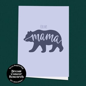 Tarjeta para mi mamá osa, tarjeta minimalista moderna para el Día de la Madre, tarjeta con silueta de oso para mamá