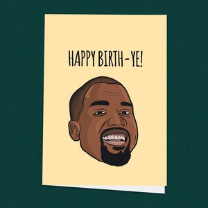Carte d'anniversaire Kanye West, Kanye, Carte d'anniversaire, Kanye West, Carte de voeux, Fan de musique, Hip Hop, Fait main