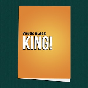 Young Black King Glückwunschkarte, Black Empowerment, Glückwunsch, Feier, afroamerikanische Karte