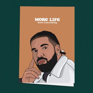 Cartão de aniversário Drake, Mais vida, Drizzy Drake, Fã de música, Fã de Drake, Fã de hip hop, Bling de linha direta