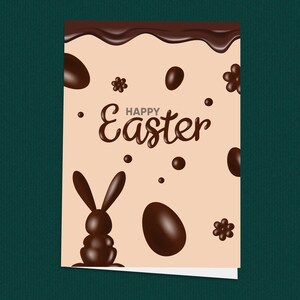 Schokoladen Osterkarte, Frohe Ostern Grußkarte, Süße Osterhase Karte, Osterei Karte, Süßes Geschenk zu Ostern