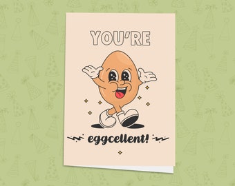 Eggcellent Congratulations Card, Modern, Unique, Congrats, New Job, New House, New Baby, Celebration Greeting Card