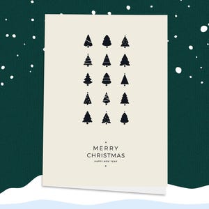 Cartão de Natal elegante, Árvore de Natal, John Lewis, Cartão festivo, Cartões modernos, Cartão festivo elegante