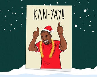 Santa Kanye! Kanye West Christmas Card, Christmas, Kanye West, Kanye Christmas, Yeezy, Ye Christmas, Ye Card