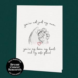 Tarjeta "Safe Place" para el Día de la Madre, Tarjeta para Recién Nacido con una Mano de Bebé Pintada a Mano, Tarjeta para el Primer Día de la Madre, Tarjeta para Bebé y Mamá