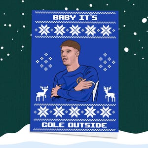 Cole Palmer Weihnachtskarte! Schnürsenkel Fussball, Fussball Weihnachtspullover, England Fussball Fan, Fussball Weihnachtspullover