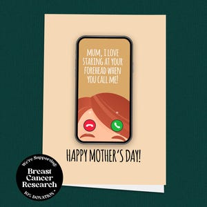 Grappige Moederdagkaart, FaceTime-voorhoofd van moeder, New Phone Who Dis, Tech Struggle Mum Card