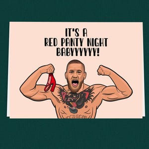 Cartão de Dia dos Namorados de Conor McGregor para ele, Cartão de Amor UFC para a Noite da Calcinha Vermelha, Cartão de Dia dos Namorados atrevido para namorado ou marido