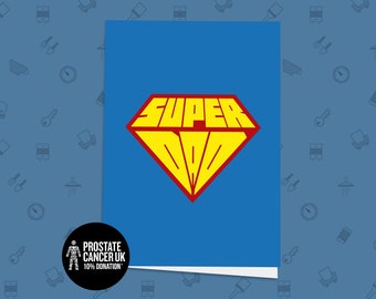Superdad Father's Day Card, Hero Card, Superdad, Card for Dad, Cards for Him, Unique, Greeting Card