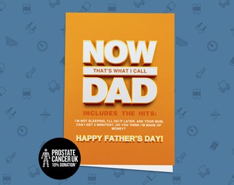 NOW Music Father's Day, 90s Nostalgia, 90s Card, Card for Dad, Card for Him, Unique, Fathers Day, Music Lover, Music Fan