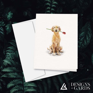 Golden Retriever Geburtstagskarte | Golden Retriever Karte, Golden Retriever Art, Hunde Valentinstag, Hundeliebhaber, Aquarell Karte