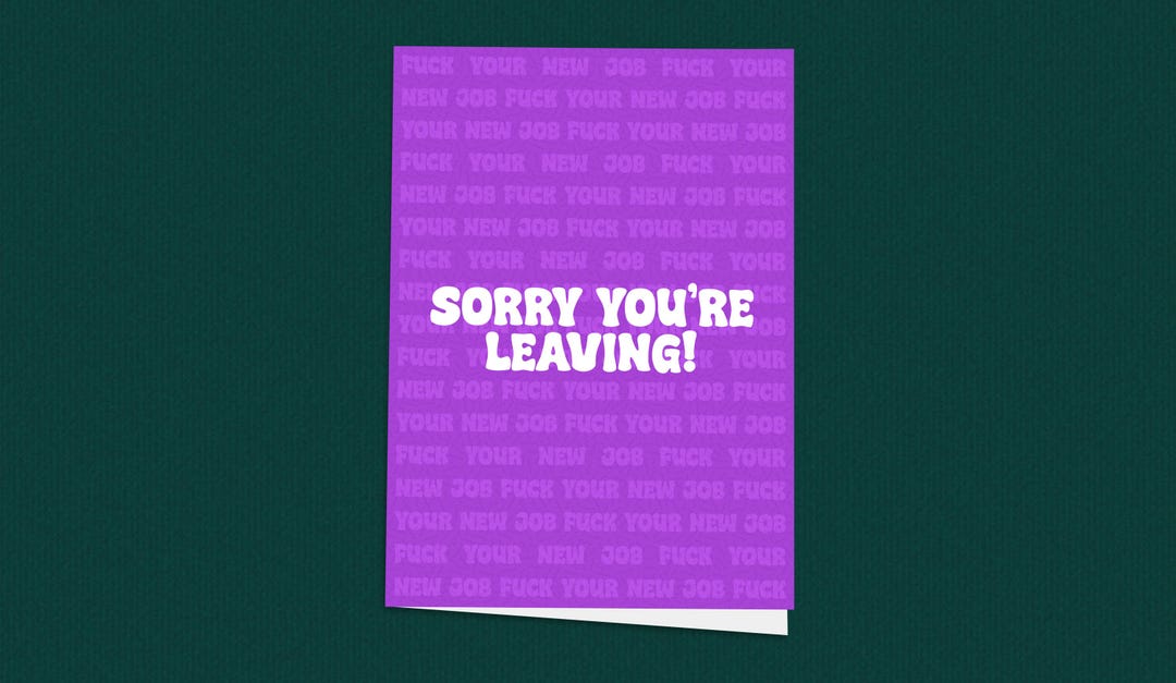 Funny Leaving Card for Colleague, Rude Goodbye Card, Work Farewell New ...