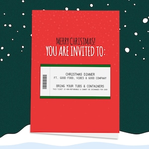 Biglietto per la cena di Natale! Cena di Natale, invito, biglietto divertente, biglietti per bambini, per lui, per lei, Urban