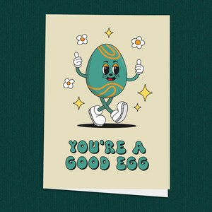 Você é um bom cartão de Páscoa de ovo, cartão de saudação de Páscoa fofo, cartão de trocadilho engraçado de Páscoa, cartão de primavera, presente de Páscoa feliz