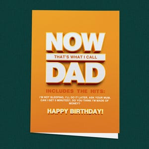 NOW That's What I Call Dad Geburtstagskarte – Lustige 90er Jahre Throwback Karte für Mama oder Mama, nostalgisches Geschenk für Ihn