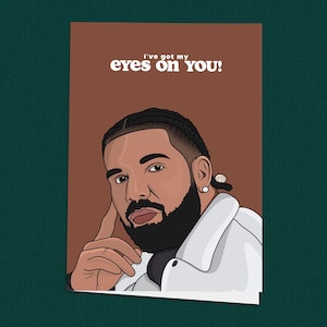 Tarjeta de San Valentín con la frase "Te tengo en la mira", tarjeta romántica inspirada en Drake, tarjeta de amor de Drizzy, tarjeta de San Valentín para amantes del R&B