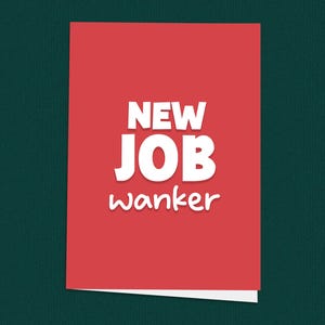 Lustige neue Job-Glückwunschkarte, Arbeit-Geplänkel-Karte, frecher Arbeitskollege, der Karte verlässt, unhöflicher neuer Job-Grußkarte