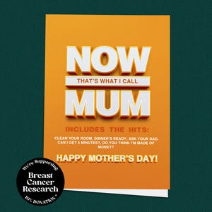 NOW That's What I Call Mum Card, grappige jaren 90 throwback, nostalgische Moederdagkaart, cadeau voor moeder