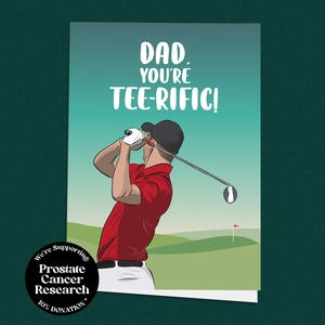 Golf spielende Papa Vatertagskarte, Abschlag Papa, Golf Vatertag, Golf Karte, Karte für Papa, Karte für Ihn, Golf Liebhaber Karte