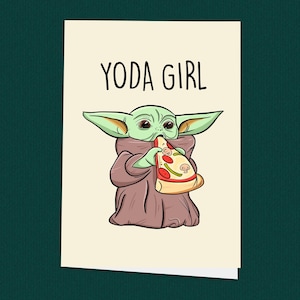 Tarjeta de graduación divertida, tarjeta de Yoda Girl, tarjeta de graduación universitaria inspirada en Star Wars, lindo regalo de graduación