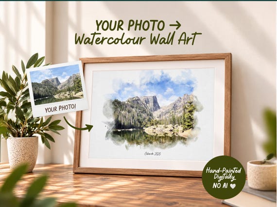 Custom Painting From Photo, Watercolour Landscape Painting, Personalised Portrait From Photo