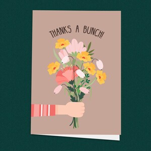 ¡Muchísimas gracias! Tarjeta de agradecimiento con flores, tarjeta de felicitación moderna, tarjetas de agradecimiento, tarjeta de agradecimiento bonita, regalo con ramo de flores.