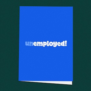 Carte drôle de chômage, carte de départ de travail, adieu au bureau, plaisanteries de perte d'emploi, au revoir de collègue