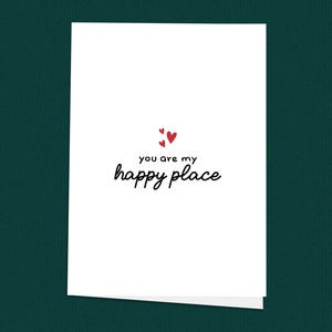 You Are My Happy Place, romantische verjaardagskaart, minimalistische liefdeskaart, sentimenteel huwelijksverjaardagscadeau, leuke kaart voor hem en haar