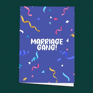 Bande de mariage ! Carte de mariage, cartes de fiançailles, idées cadeaux de mariage, carte de voeux pour couple nouvellement marié, félicitations