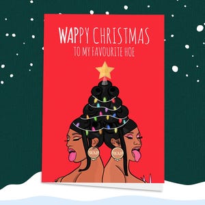 WAP-kerst! Cardi B Christmas, Rude Christmas Card, Cardi B, Megan Thee Stallion, grappige kaarten, kerst voor haar, WAP