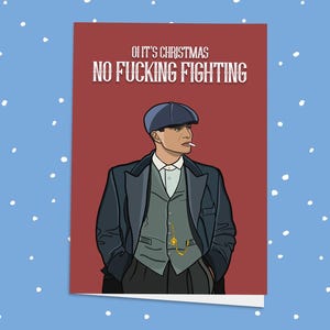 Schrille Blinder! Weihnachtskarte, Weihnachtskarte, Spitze Blinders Weihnachten, Thomas Shelby Karten, Spitzen Blinders Karten, Weihnachten, Tommy Shelby
