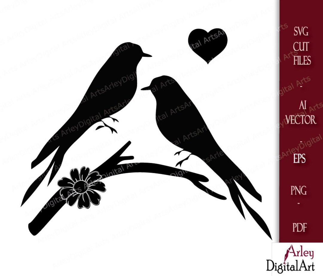 Birds SVG for Silhouette Cut Files Digital File PNG Files - Etsy