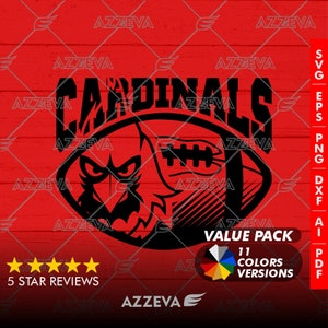 Cardinal Football Generic Design Color Bundle - 11 Colors in SVG, PNG and others Formats - Craft - Cricut - Sublimation - Sport Mascot
