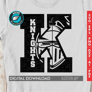 Knights Team Logo svg,Mascot Inside Letter,Knights Team Logo t-shirt design,Team Logo mom shirt,cricut cut files,silhouette cut file (11252)