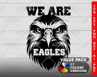Eagle we are Team Generic Design Color Bundle - 11 Colors in SVG, PNG and others Formats - Craft - Cricut - Sublimation - Team