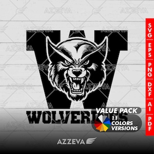 Diseño genérico del logotipo de Wolverines Archivos Svg, Ai, Png, Eps, Dxf y Pdf Archivos del logotipo del equipo deportivo
